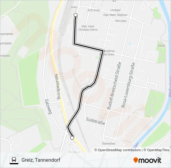 1 Bus Line Map
