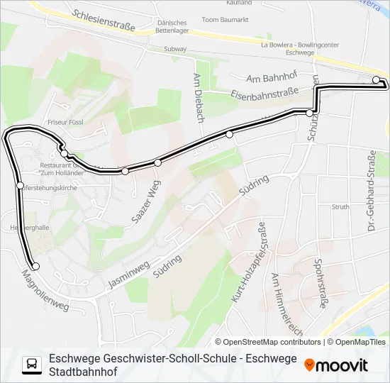 5 Bus Line Map