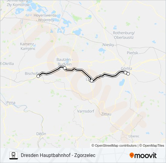 Поезд RE 1: карта маршрута