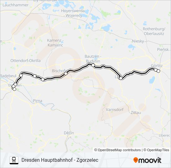 Поезд RE 1: карта маршрута