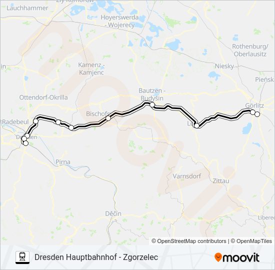 Поезд RE 1: карта маршрута