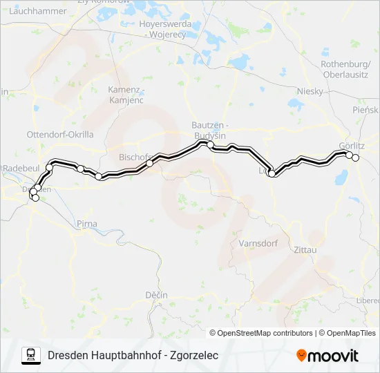 RE 1 Train Line Map