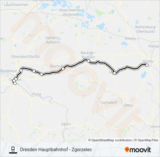 Поезд RE 1: карта маршрута