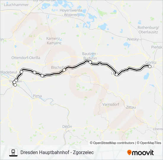 RE 1 Train Line Map