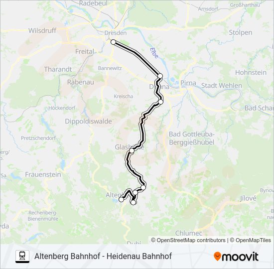 rb 72 Route: Fahrpläne, Haltestellen & Karten - Dresden Hauptbahnhof ...