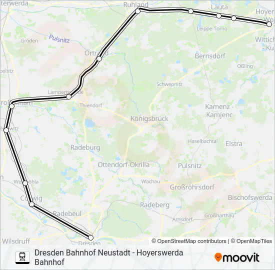 RE 15 Train Line Map