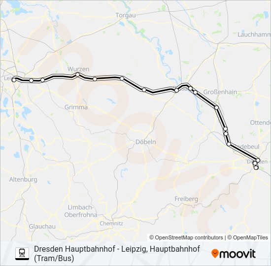 re 50 Route: Fahrpläne, Haltestellen & Karten - Dresden Hauptbahnhof ...