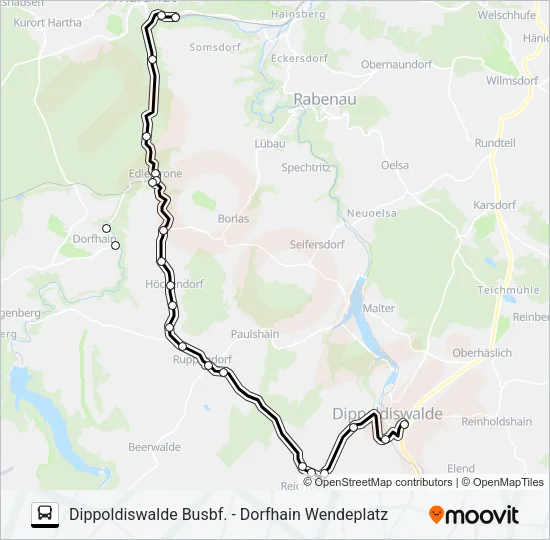 382 Bus Line Map