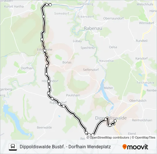 382 Bus Line Map