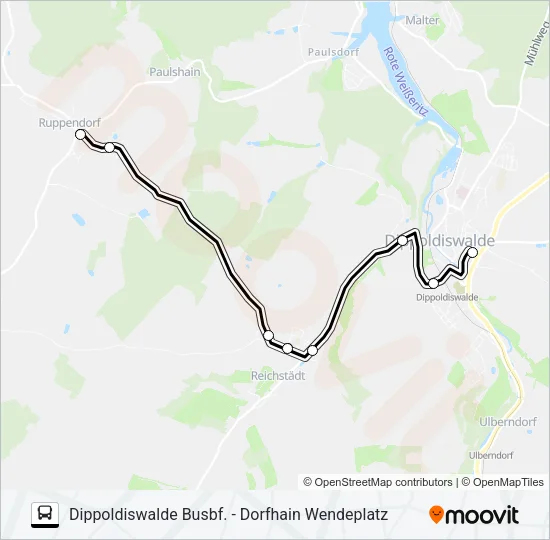 382 Bus Line Map