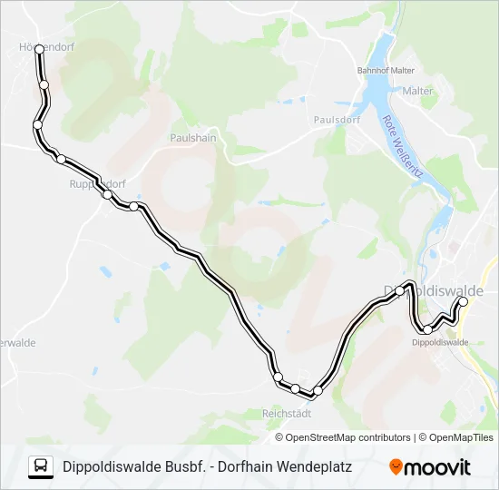 382 Bus Line Map