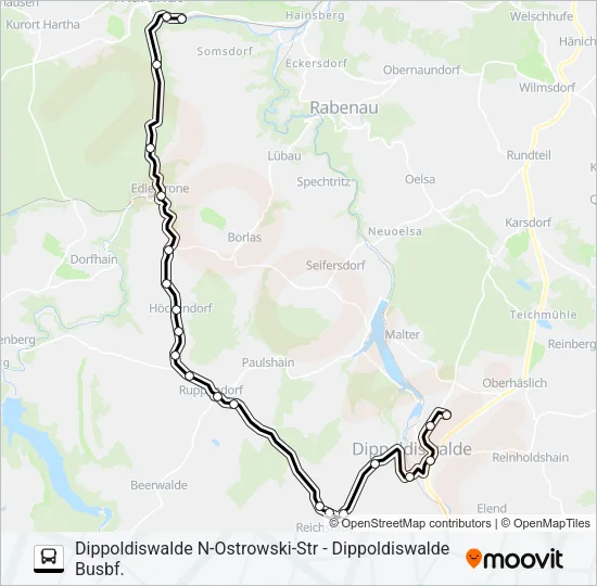 382 Bus Line Map