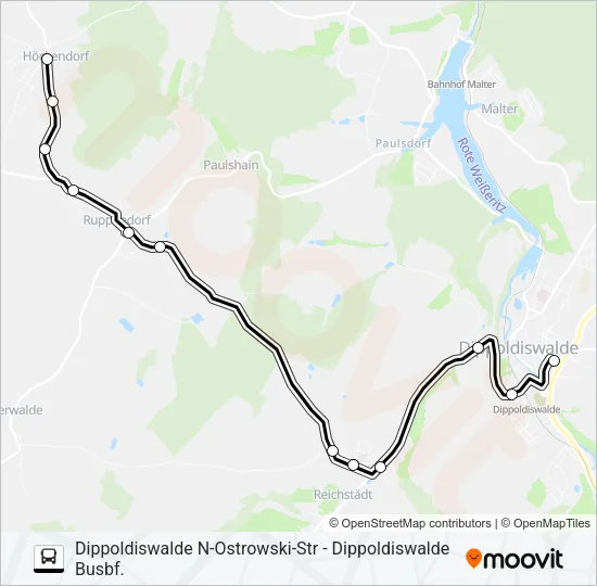 382 Bus Line Map