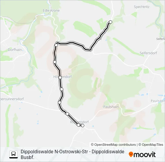 382 Bus Line Map