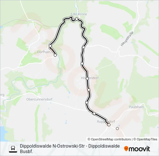 382 Bus Line Map