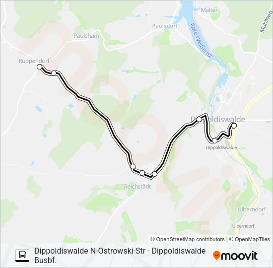 382 Bus Line Map