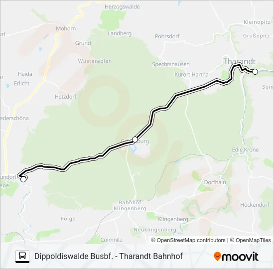 Автобус GV 63 (GESAMTVERKEHR THARANDTER: карта маршрута