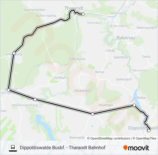 Автобус GV 63 (GESAMTVERKEHR THARANDTER: карта маршрута
