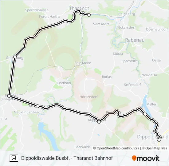 Автобус GV 63 (GESAMTVERKEHR THARANDTER: карта маршрута