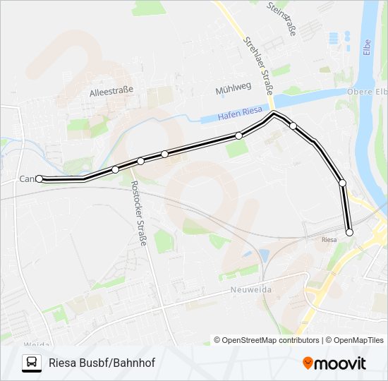 Автобус C (RIESA): карта маршрута