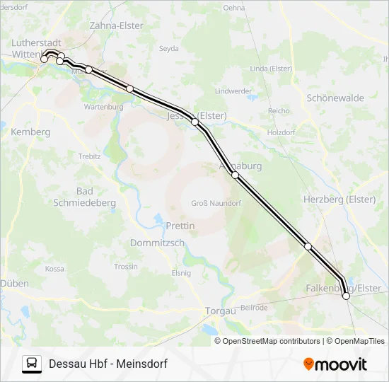 Автобус RB51: карта маршрута