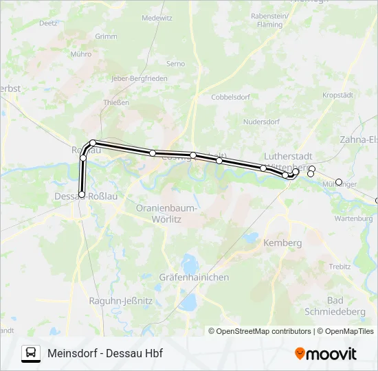 Автобус RB51: карта маршрута