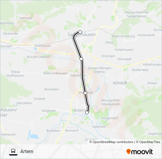 Автобус RB59: карта маршрута