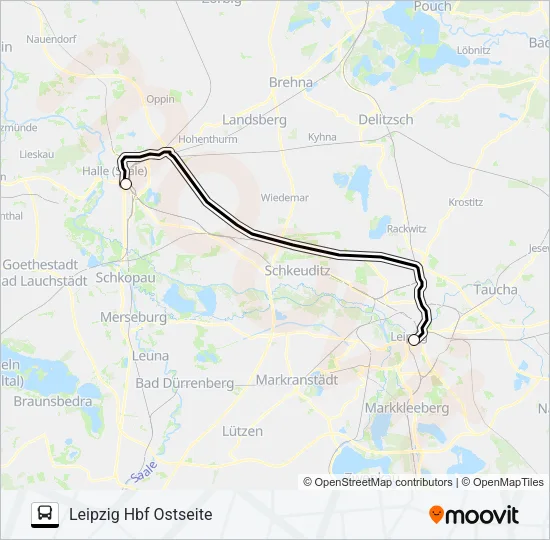 Автобус IC55: карта маршрута