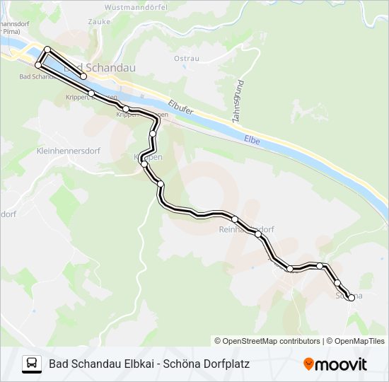 252 Route: Fahrpläne, Haltestellen & Karten - Bad Schandau Elbkai ...