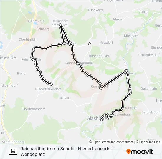 389 Bus Line Map