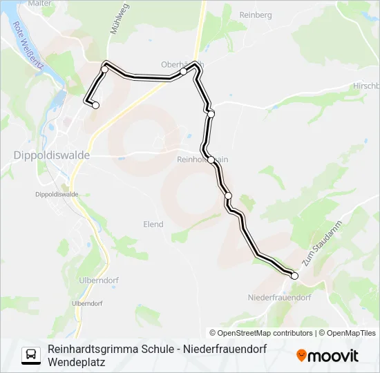 389 Bus Line Map