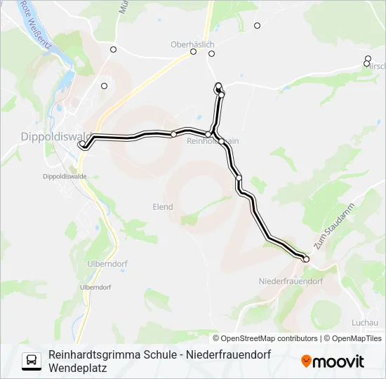 389 Bus Line Map