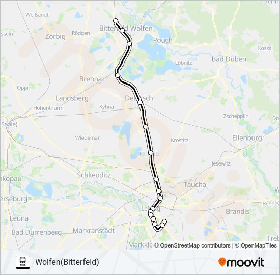 Поезд S2: карта маршрута