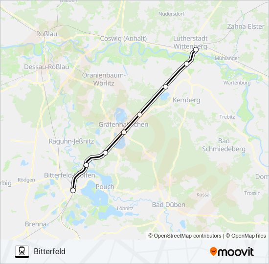 Поезд S2: карта маршрута