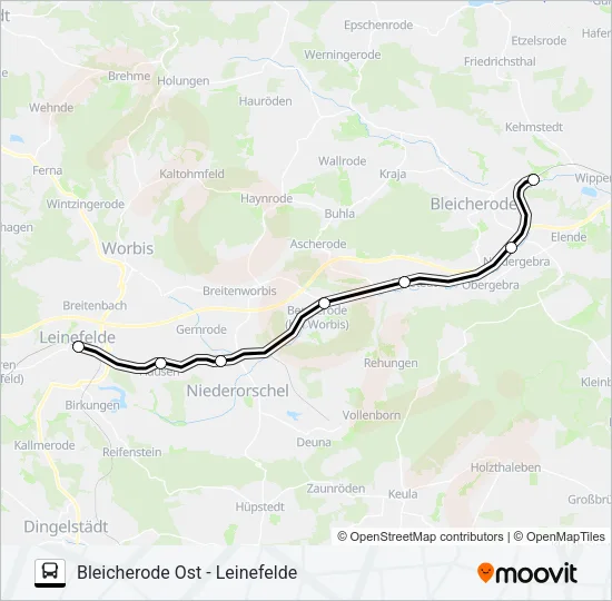 RB57 Bus Line Map