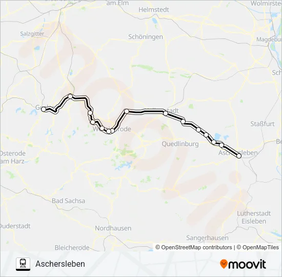 Поезд RE4: карта маршрута
