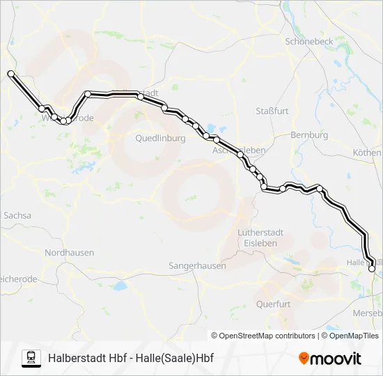 Поезд RE4: карта маршрута