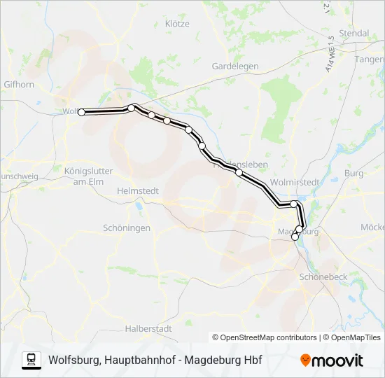 RE6 Train Line Map