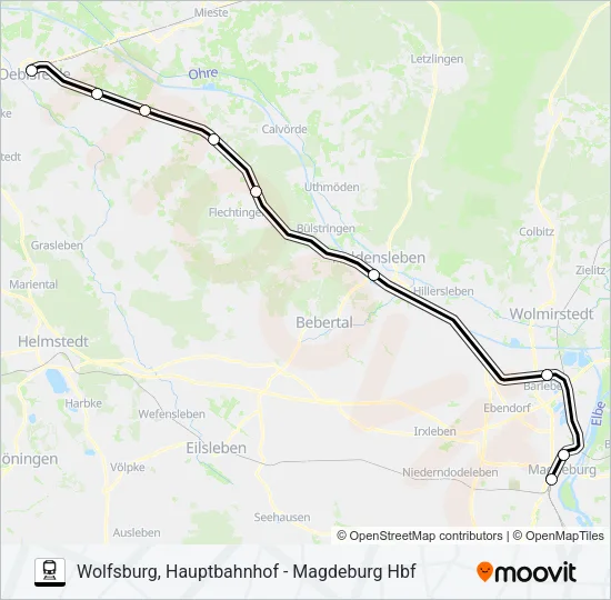 RE6 Train Line Map