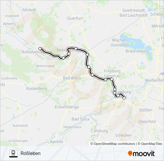Поезд RB77: карта маршрута
