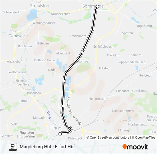 RE10 Train Line Map