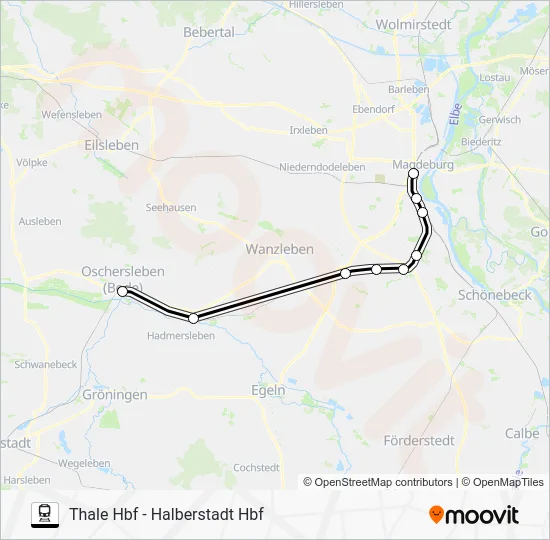 Поезд RE11: карта маршрута