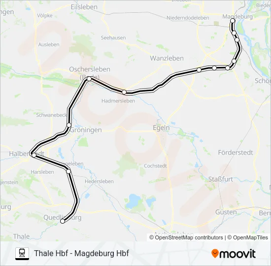 Поезд RE11: карта маршрута