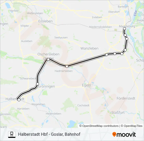Bahnlinie RE21 Karte