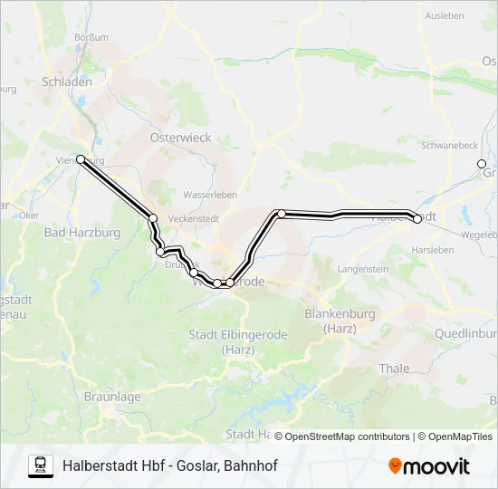 Bahnlinie RE21 Karte