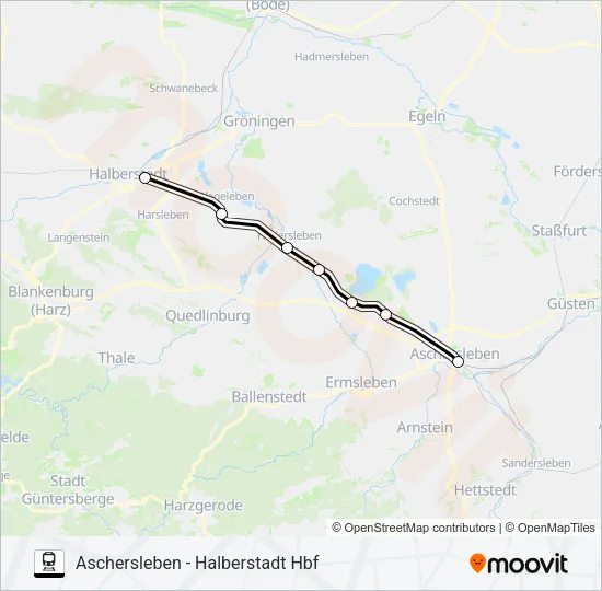 Поезд RE24: карта маршрута