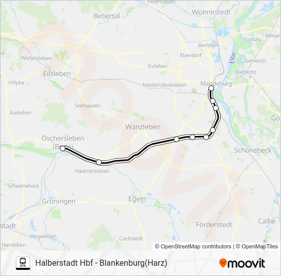 Поезд RE31: карта маршрута