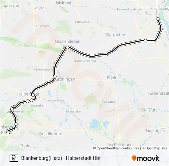 Поезд RE31: карта маршрута