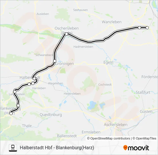 Поезд RE31: карта маршрута