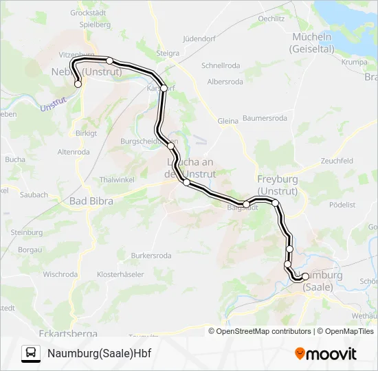 Автобус RB77: карта маршрута